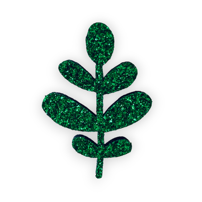 Glittery felt pin | Branch of leaves