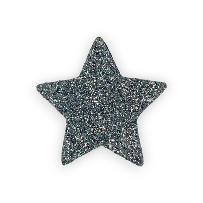 Glittery felt pin | Silver Star