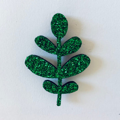 Glittery felt pin | Branch of leaves