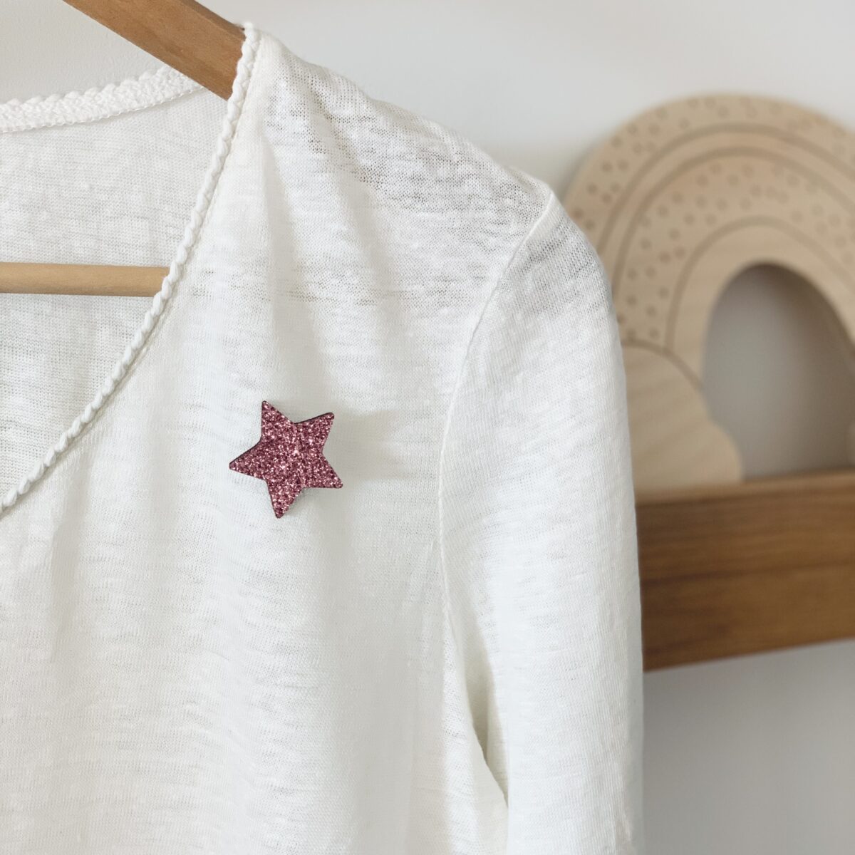 Pin's feutrine pailletée | Étoile rose