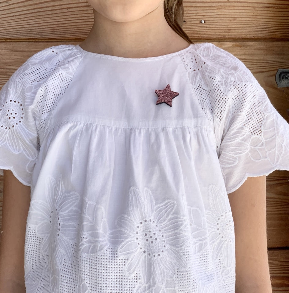 Pin's feutrine pailletée | Étoile rose