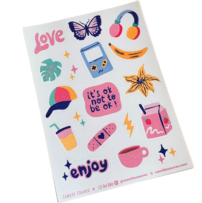 Planche de stickers A5 | Love