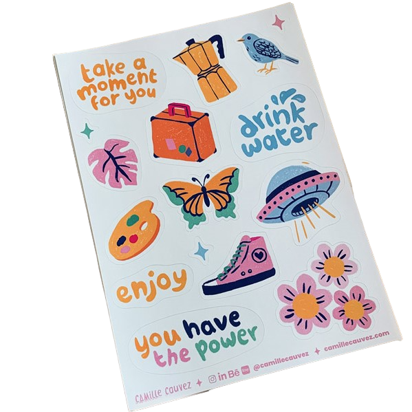 Planche de stickers A5 | Take a moment for you