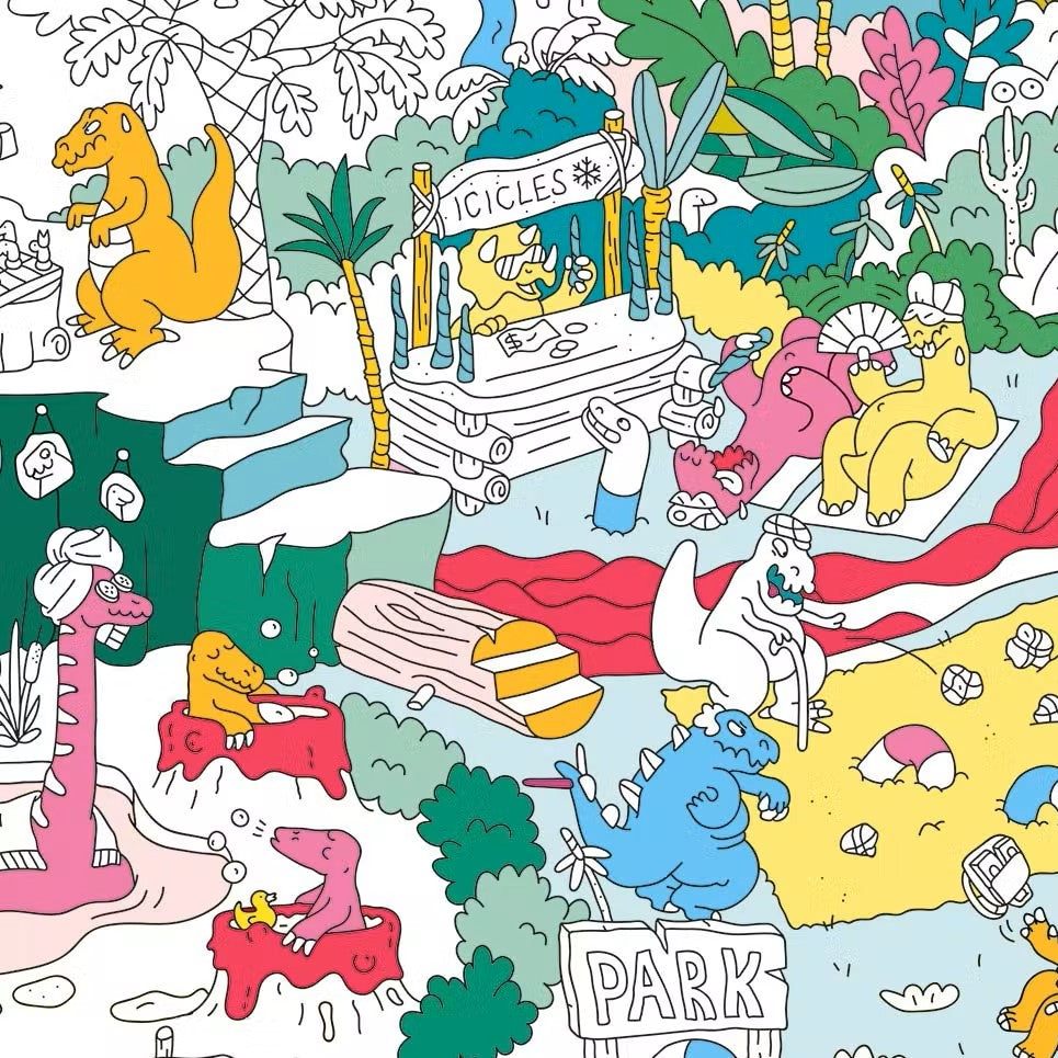 Poster géant à colorier | Dinos