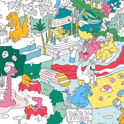 Poster géant à colorier | Dinos