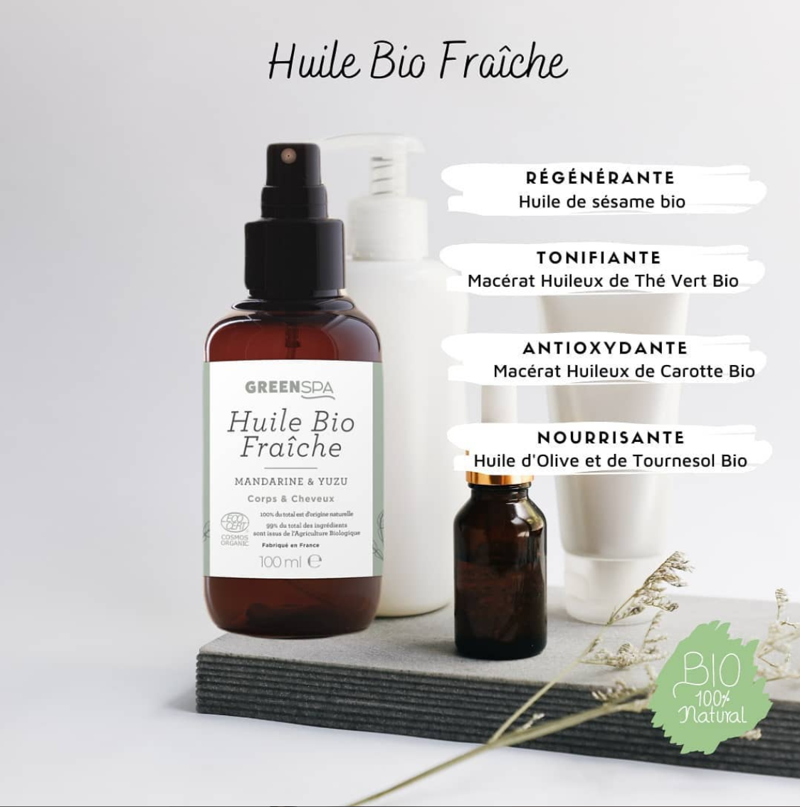 Huile bio fraiche | Mandarine & Yuzu